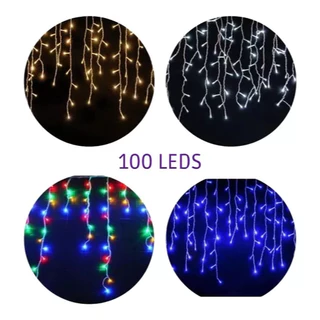 Cascata 100 Led 3 Metros Natal Luz Fixa E 8 Função Decoração