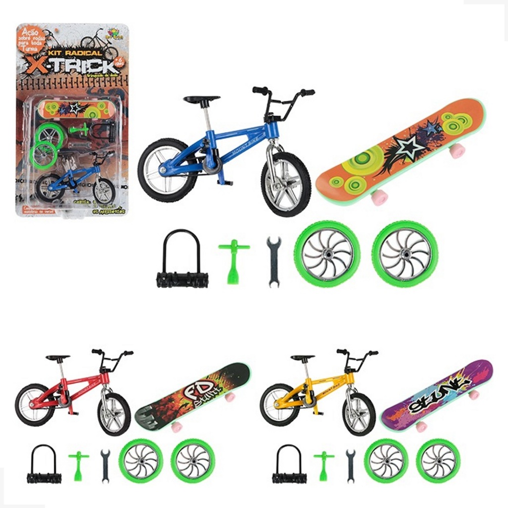 TOYANDONA 1 Conjunto Kit De Parque De Dedo Mini Bicicleta Brinquedo De Dedo  Skate Parque Crianças Esportes Brinquedos Skate Para Crianças Scooter Para