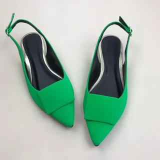 Sapatilha Feminina Slingback Nobuck Verde Bandeira