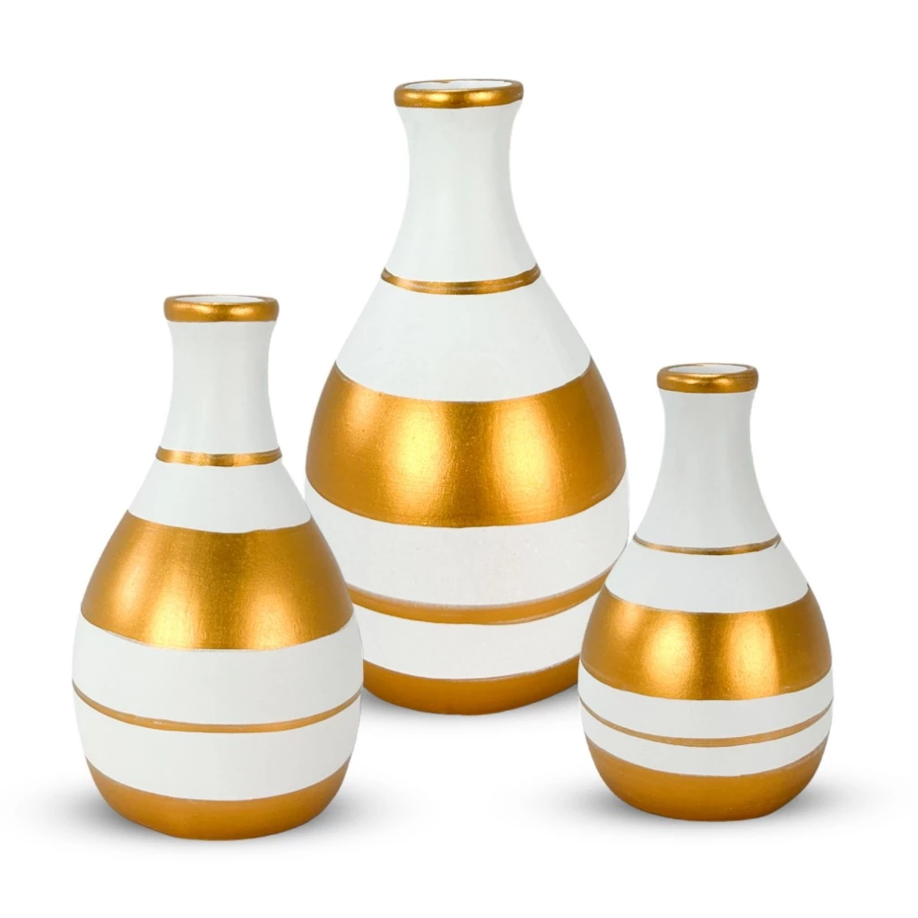 Kit Trio 3 Vasos Ceramica