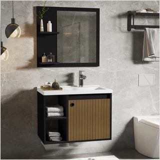 CONJUNTO GABINETE COM ESPELHEIRA E CUBA PARA BANHEIRO 60CM ADONIS VARIAS CORES em Oferta na Shopee