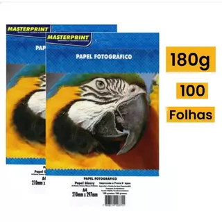 Papel Fotográfico 180g A4 100 folhas Glossy Brilhante à Prova D
