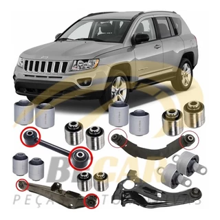 Kit Completo Bucha Braço Suspensão Traseira Jeep Compass /15
