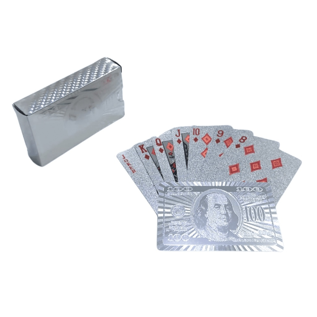 Jogo Carta Baralho Dourado DÓLAR 54 Cartas Para Poker Jogos Plástico