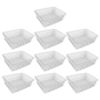 Cesto Organizador Kit 10 Peças 16x12x6cm Transparente Pequeno