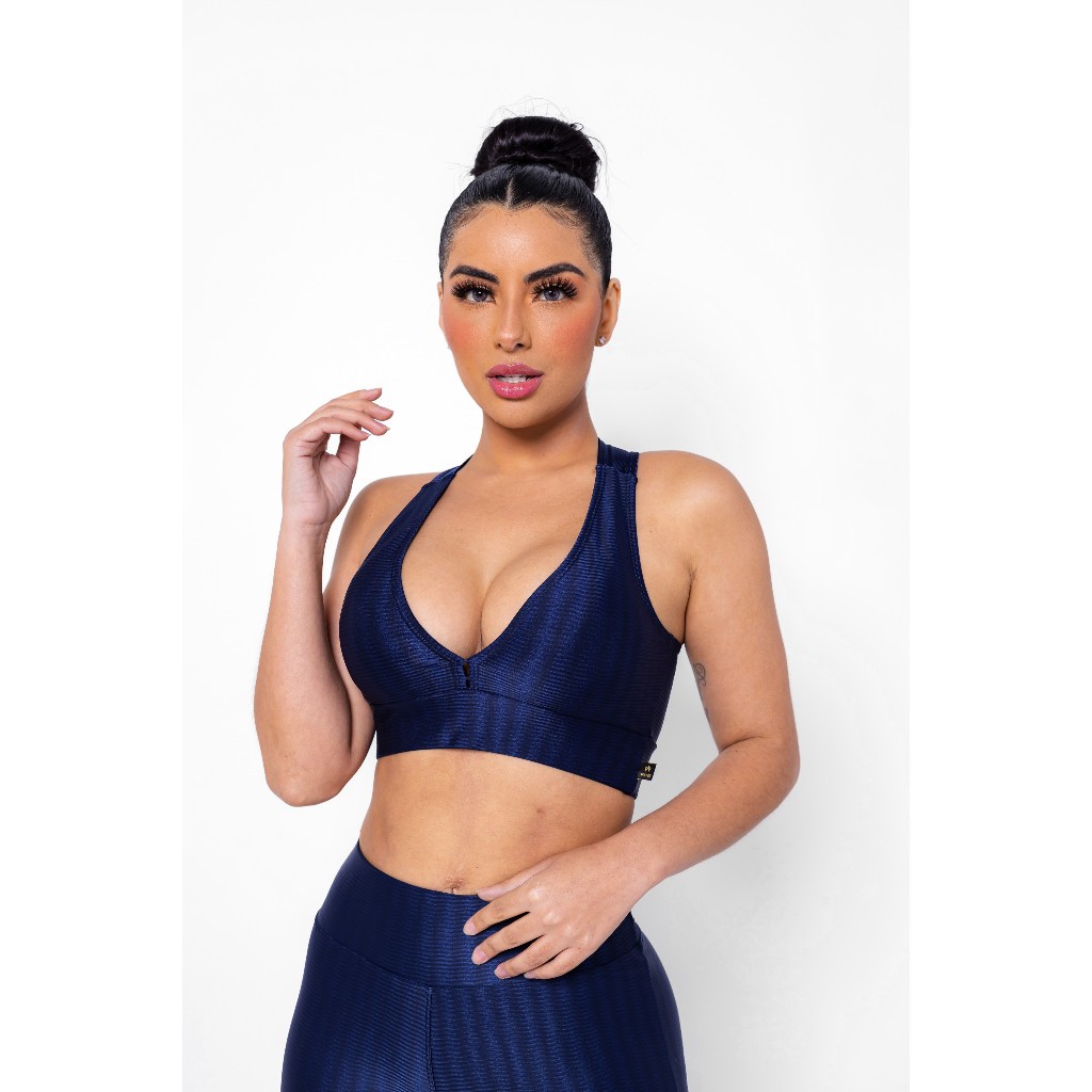 Cropped Fitness Venari Básico Preto - Camisa e Camiseta Esportiva