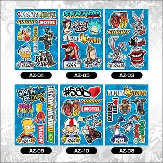 Adesivos Figurinhas Cartela - Moto - Carro - Bike - Caminhão - Stikers | Modelos Diversos.