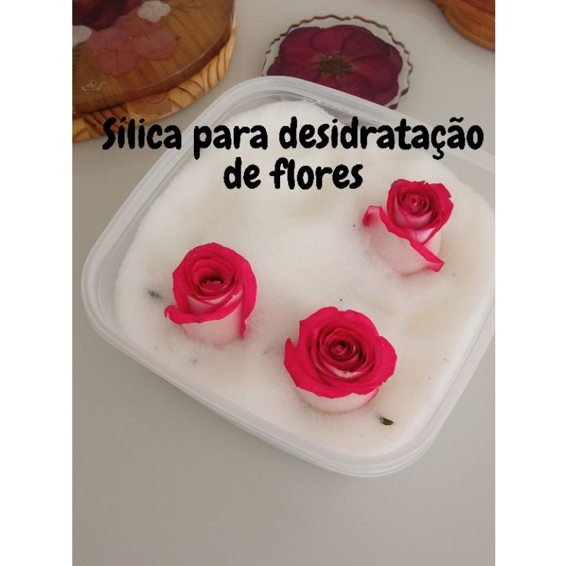 Sílica gel para desidratação de flores