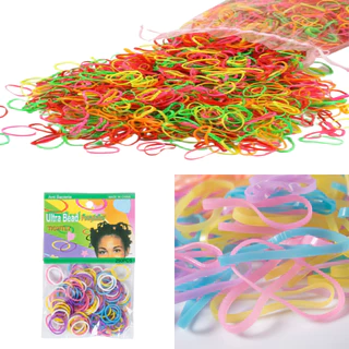 Kit 12 pacotes de Elásticos mini de silicone rabicó prendedor de cabelo em pacotinhos