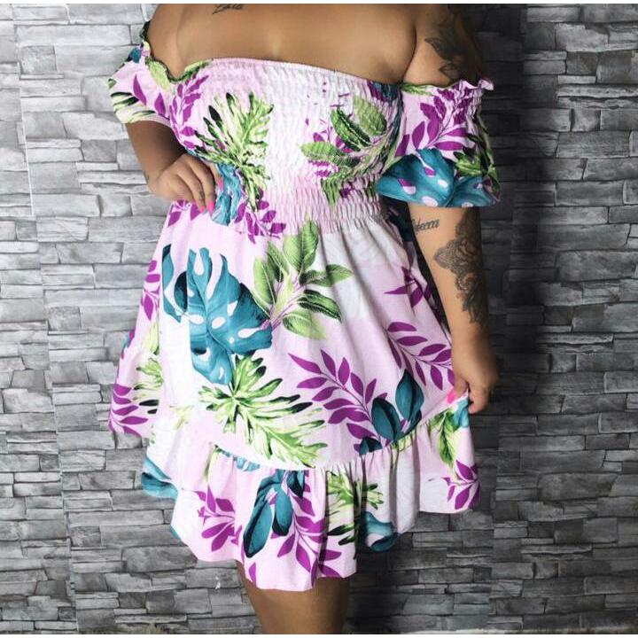 Vestido Ciganinha Plus Size Liso ou Florido Viscose Moda