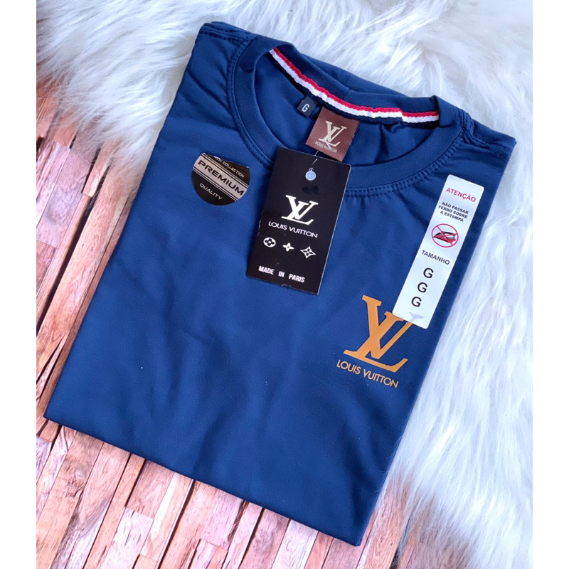 Camiseta Masculina Louis Vuitton importada estampa em gel 30.1 penteado