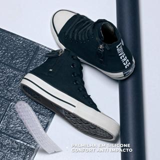 All Star Plataforma Preto com Zíper - Moda Brás