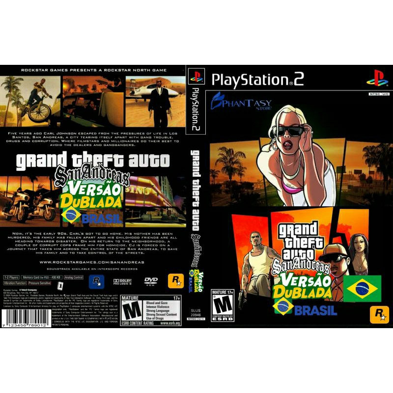 GTA San Andreas Dublado para PlayStation 2 PS2 desbloqueado | Shopee Brasil