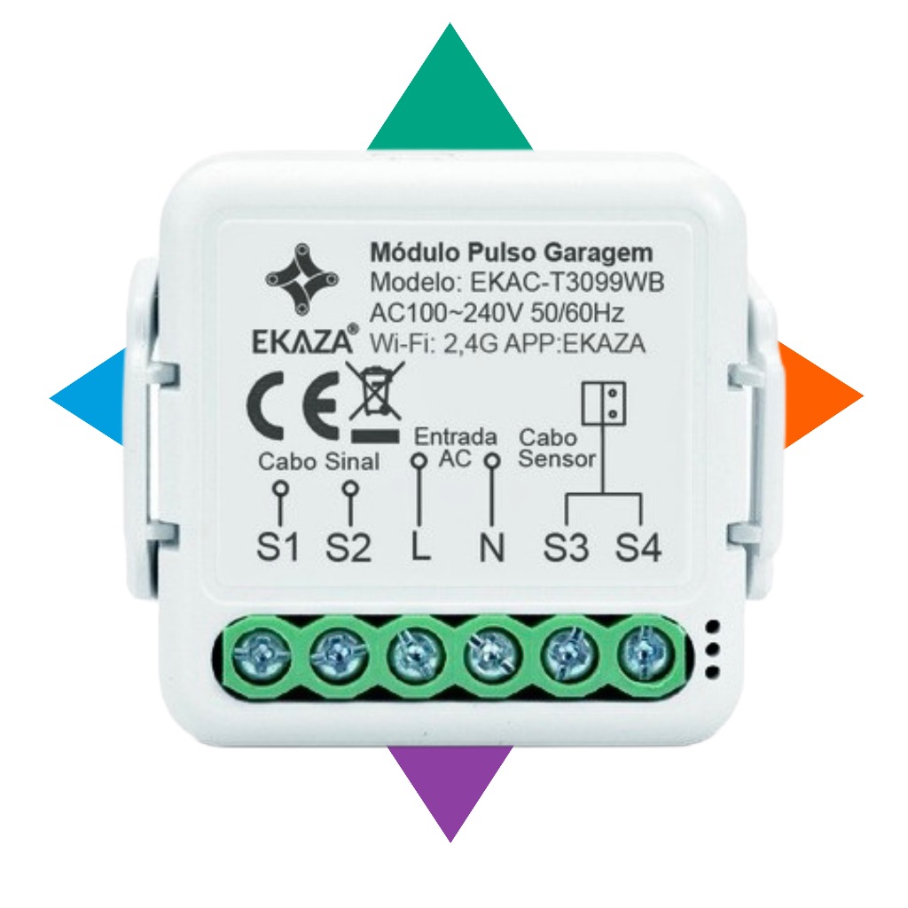 Módulo Rele Pulso Sensor Portão Garagem Inteligente Alexa Ekaza