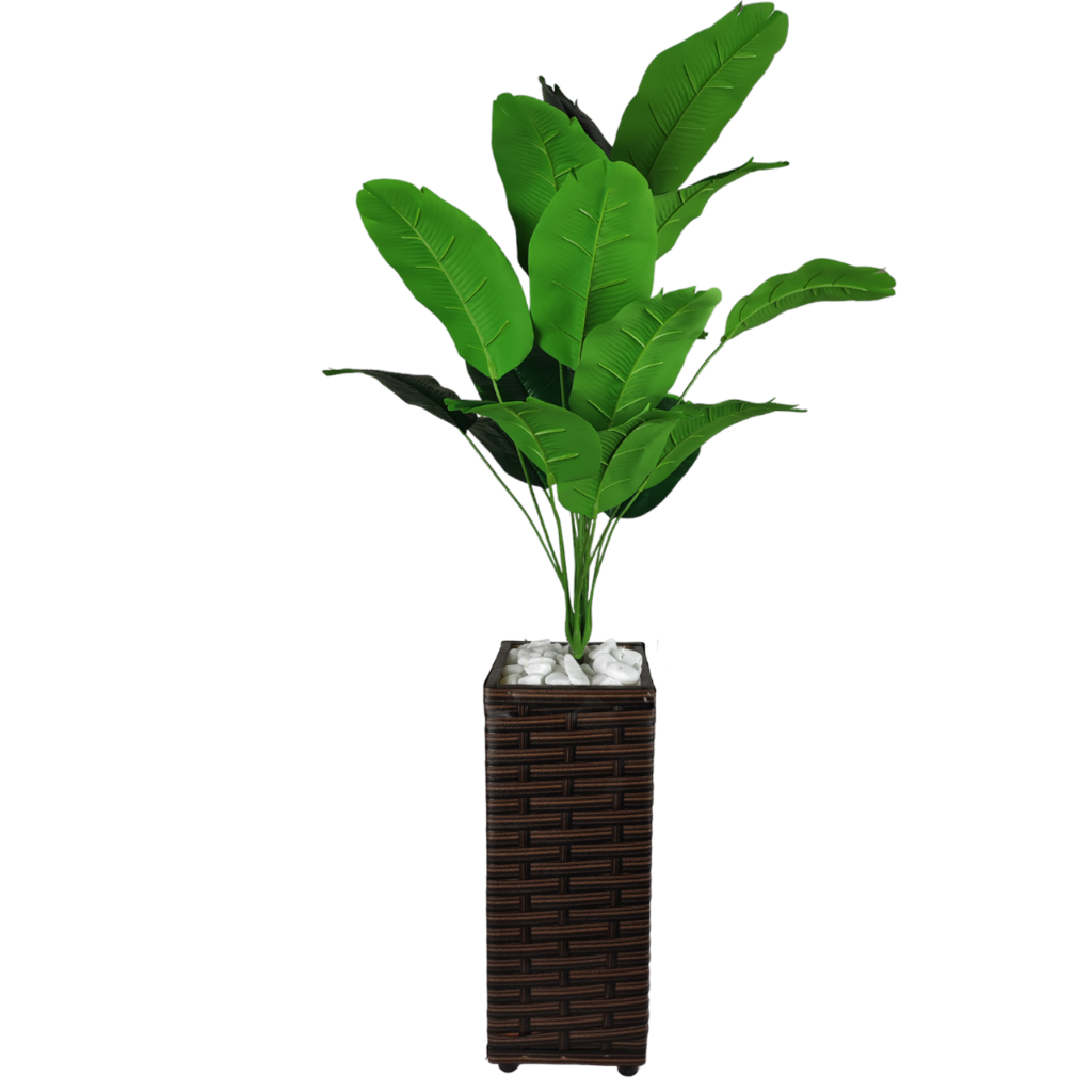 Planta Artificial Bananeira E Vaso Grande Decoração Casa Sala Escritório