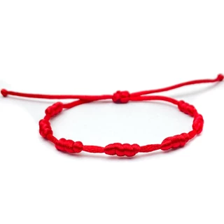 Pulseira Cabala Vermelha com 7 Nós Protetores
