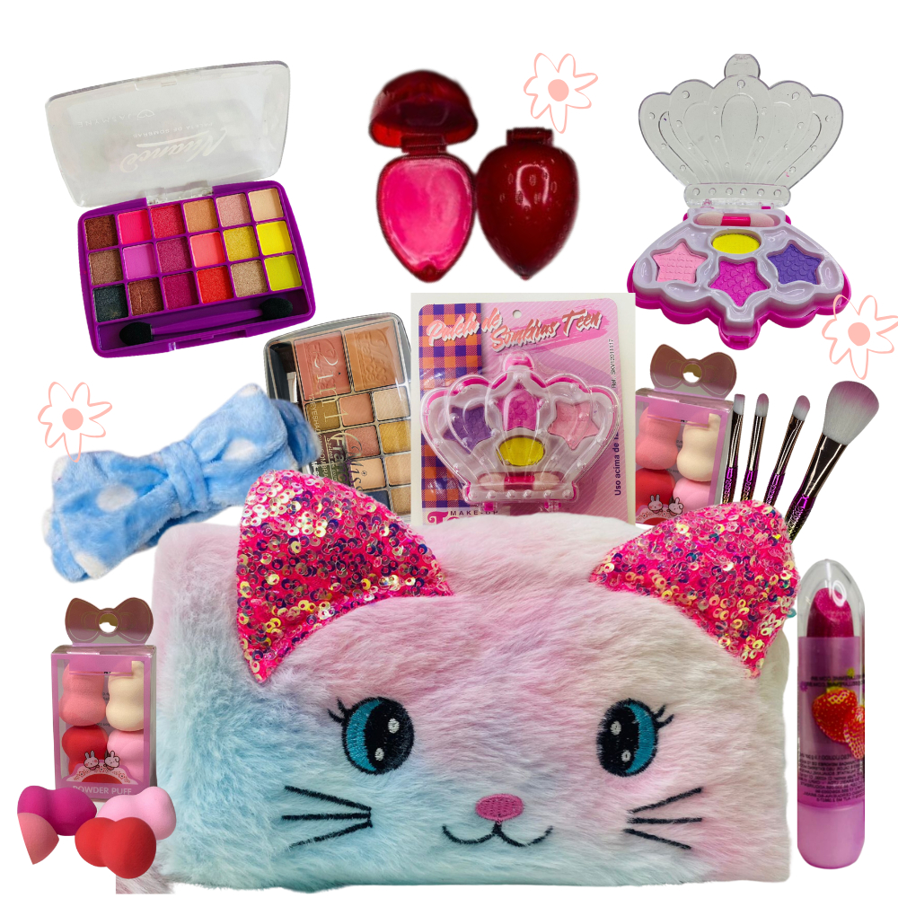 Brinquedo Infantil Kit Maquiagem para Boneca Little Beauty BAR-14222 -  Maquiagem Virtual
