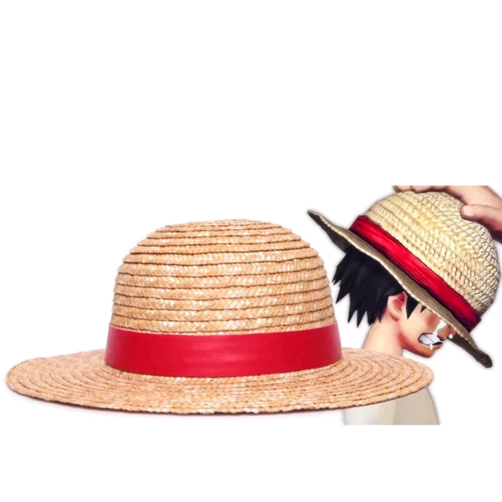 Chapéu Floppy Luffy One Piece Cosplay Palha Dourada
