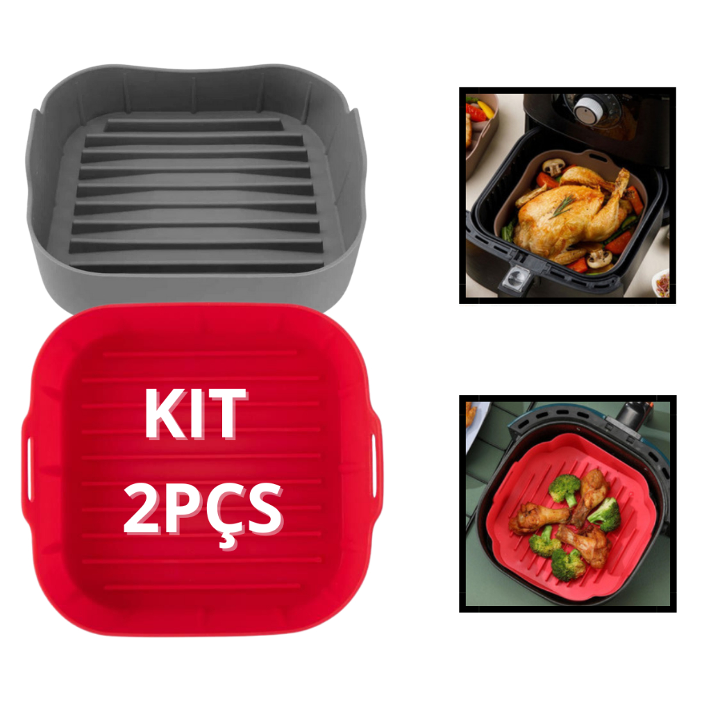 Forma Assadeira Para Fritadeira Air Fryer Em Silicone Flexível Lavável