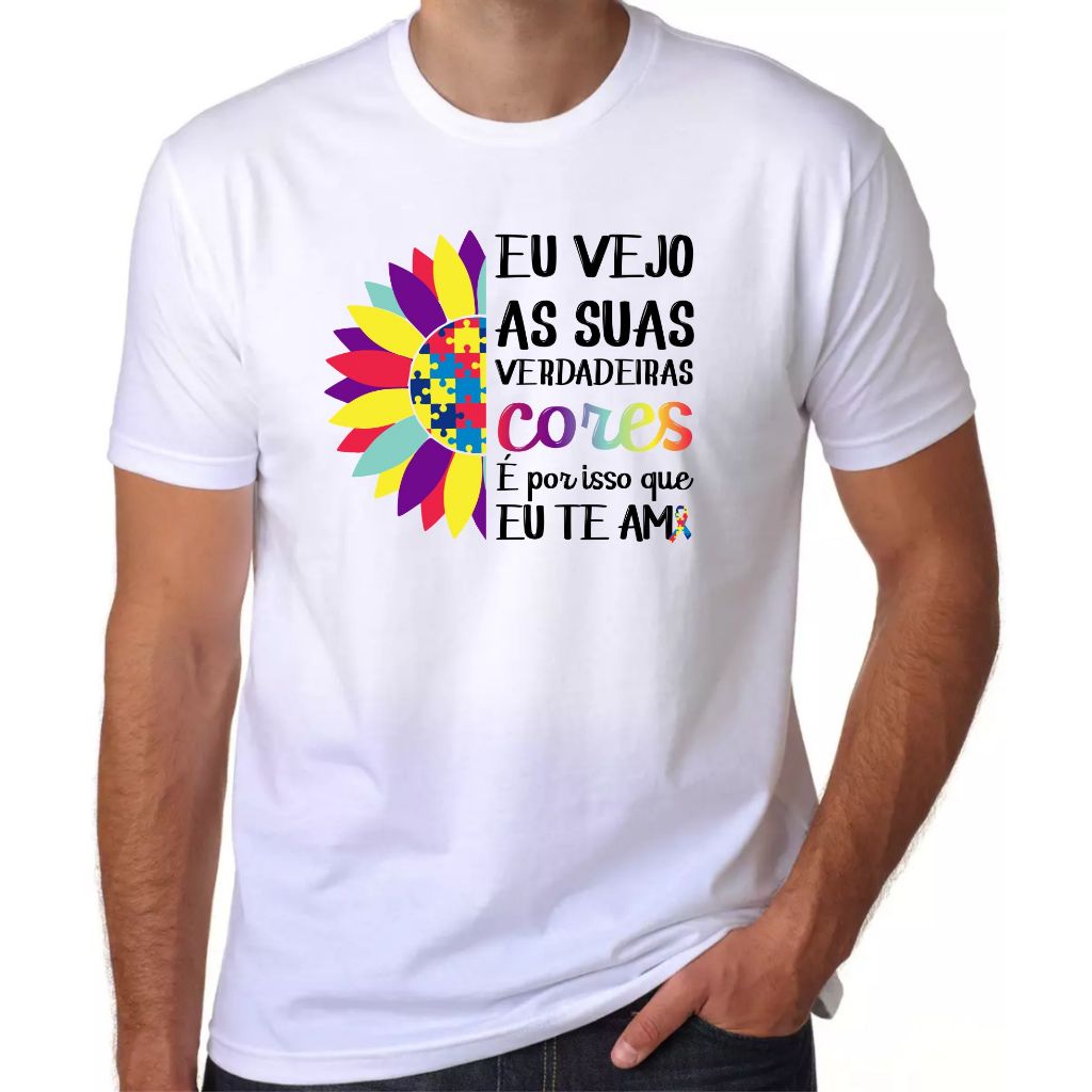 Camiseta Feminina Masculina Autismo Girassol 