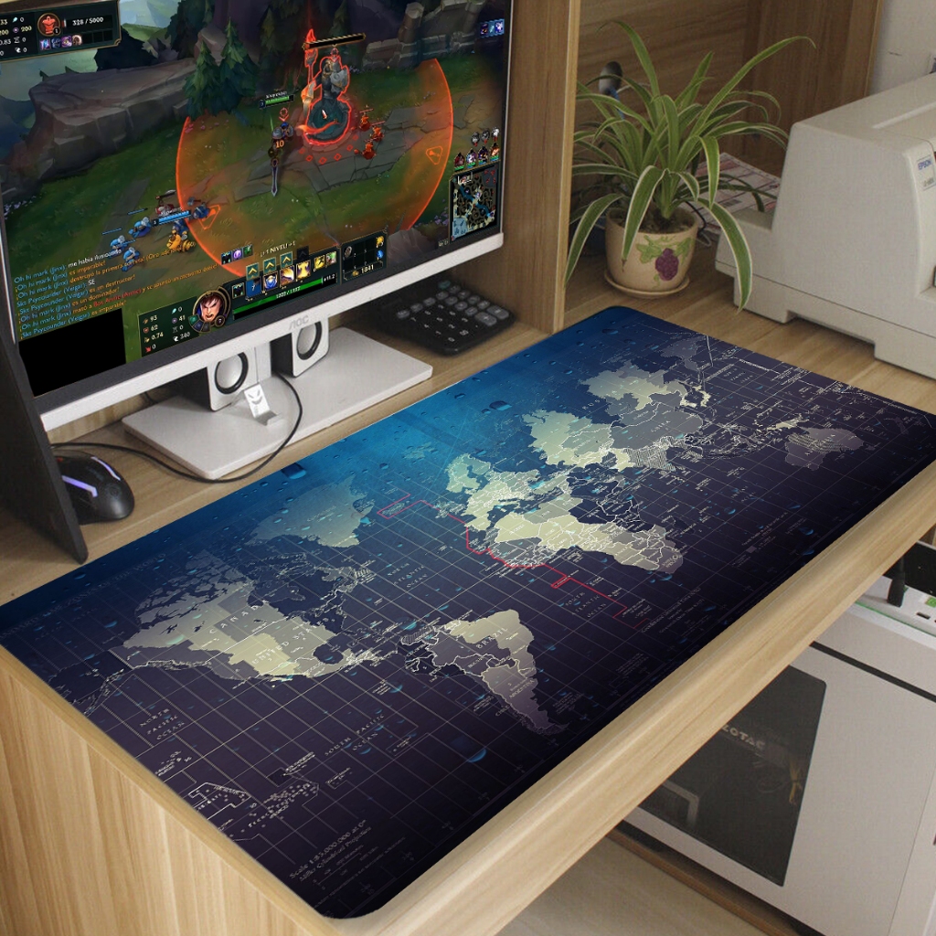 Mouse Pad Mapa Mundi Antiderrapante Diversas Estampas 80x40 cm M08