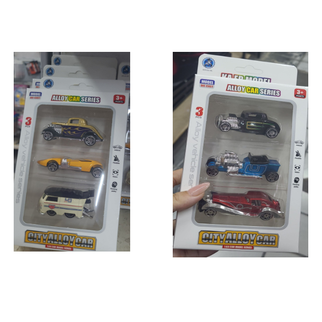 CARRINHO DE METAL COM 3 CARRINHO ESTILO HOT WHEEL DIECAST (PRECO DE 1 KIT COM 3 CARROS)