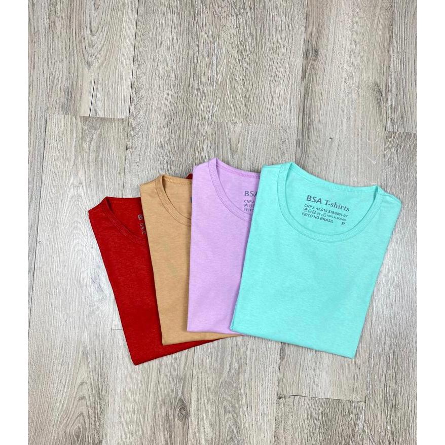 T-shirt - Lisa Básica - Camiseta Feminina - 100% algodão - Blusinha