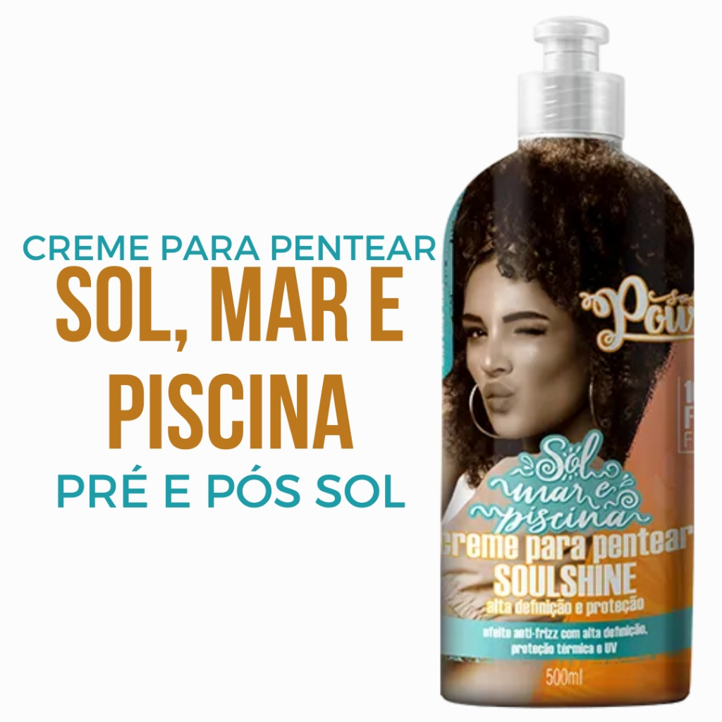 Creme De Pentear Protetor Térmico Para Cabelo Cacheado Pré E Pós Sol E ...