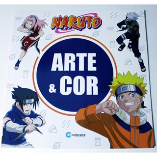 Livro De Pintar Desenho Naruto + 12 Canetinhas Colorida