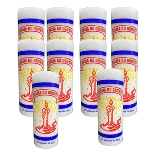 10 Velas 7 Dias Branca 325g Parafina Atacado