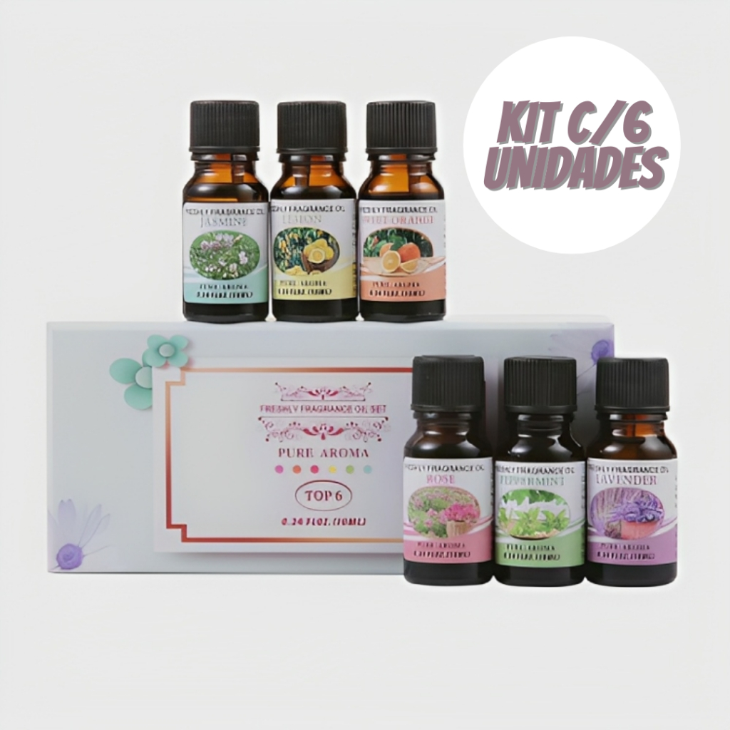 Kit Top 2 / 6 Oleo Essência Pure Aroma para Aromatizador de Ambientes e ...