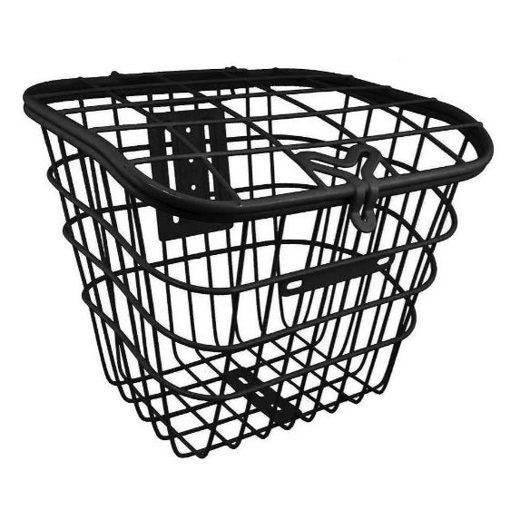 Cesta Cestinha Aramada Dianteira Preta Bike Retrô