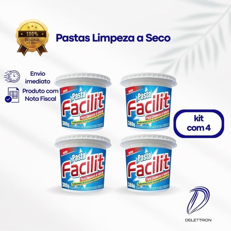 kit C/4 Pastas Limpeza a seco -Limpa fogão ,geladeira ,limpa até parede Fuzetto