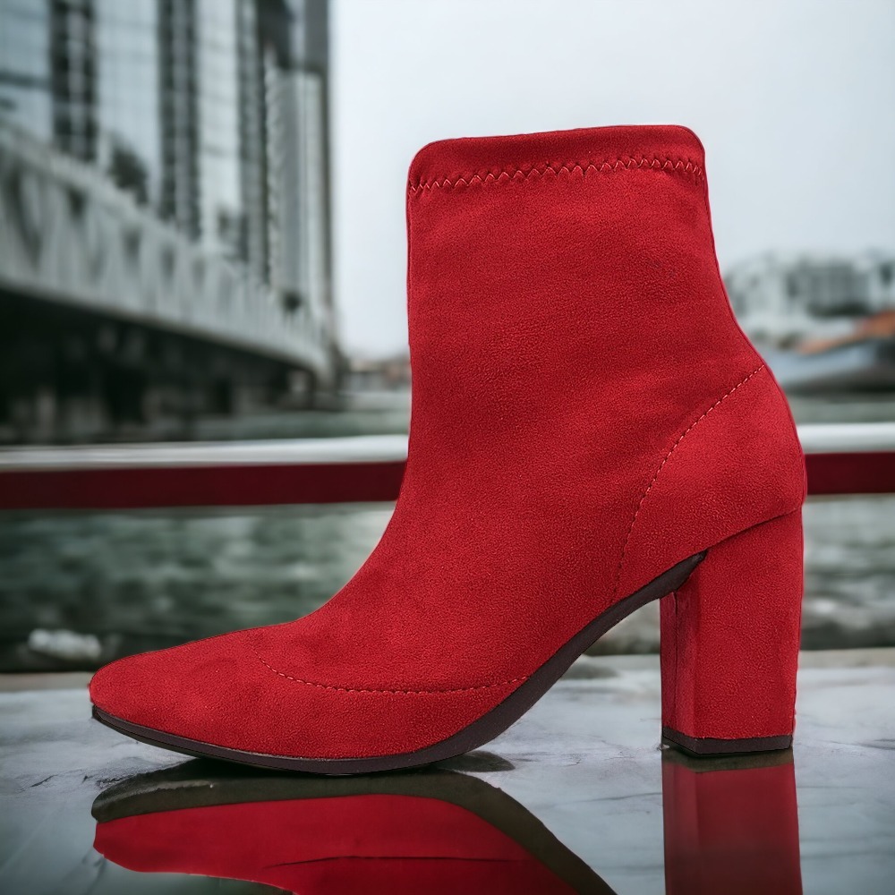 Bota Solamello Cano Curto Vermelha | Shopee Brasil