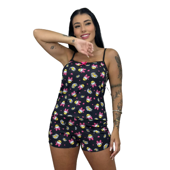 Kit 3 Pijamas Baby Doll Feminino Short Doll Confortável para Dormir - foto 2