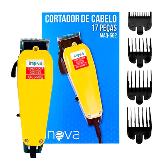 Máquina Cortador Cabelo Barbeador Com Fio Profissional Salão Maquininha 110V Inova