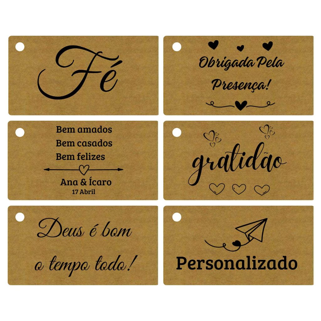 Tag Kraft Etiqueta Personalizada para Embalagem de Presentes e ...