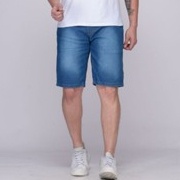 Bermuda Masculina Jeans Lavagem Media Com Pistolado