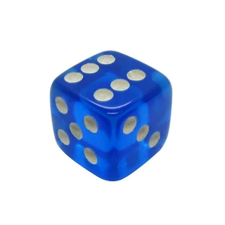 DADO 6 LADOS AZUL TRANSLÚCIDO - 18X18X18 MM