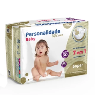 Fralda Personalidade Total Care M 60 uni. KIT C/2 PACOTES