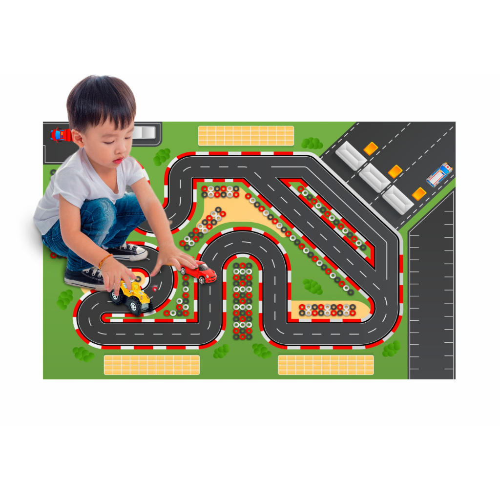 Tapete Infantil em lona Pista de Carros HOT WHEELS