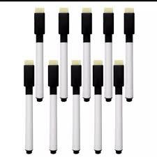 6 pçs Canetas que escreve preto para Quadro Branco Com Apagador De Espuma