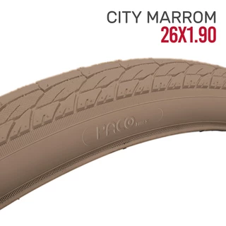 Pneu Paco Bicicleta Aro 26x1.90 City Marrom Ciclismo Mtb