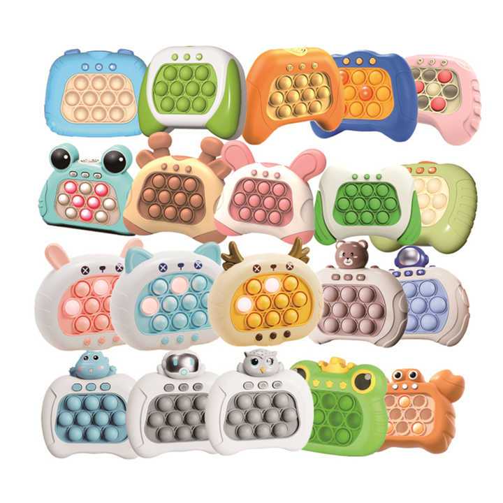 Novo Jogo Pop It Interativo Anti Estresse Mini Gamer Console Educativo Com Luzes Push Quick Bichinhos