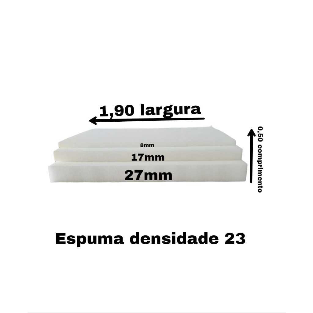 Espuma para sofa/estofados densidade 23 selada continua 0,50x1,90