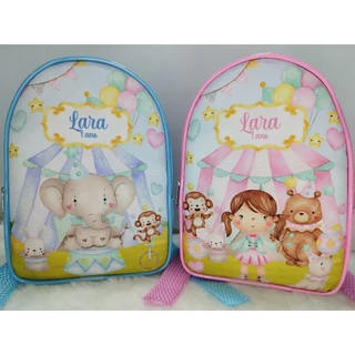 10 MOCHILaS PERSONALIZADAS ,LEMBRANÇAS , ANIVERSARIO tema circo unissex, bolsa personalizada lembrancinhas, mochila personalizada lembrancinha, festa