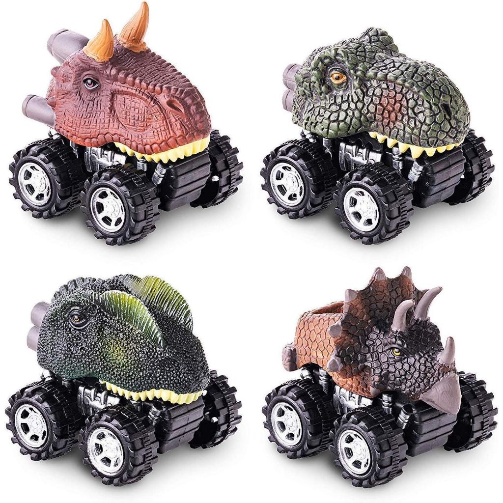 Carro Retrátil De Brinquedo De Dinossauro, Brinquedo De Dinossauro De 6  Peças, Para Meninos De 3