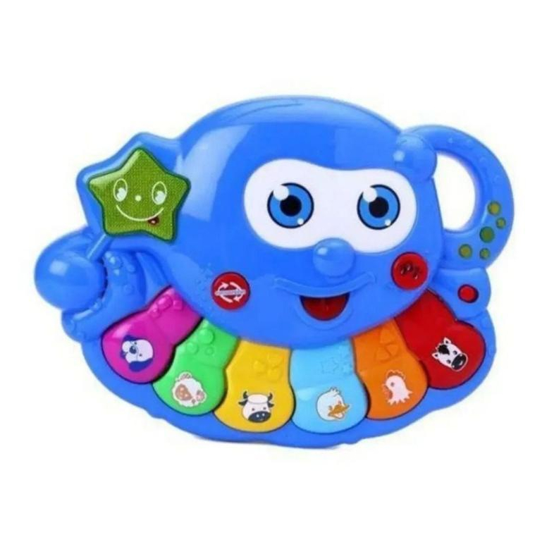 Teclado Infantil Musical Brinquedo com Luzes Polvo Laranja