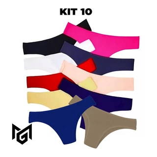 Kit 10 Calcinhas Femininas em Algodão: Conforto e Versatilidade, Cores Sortidas a Preço Acessível em Oferta na Shopee