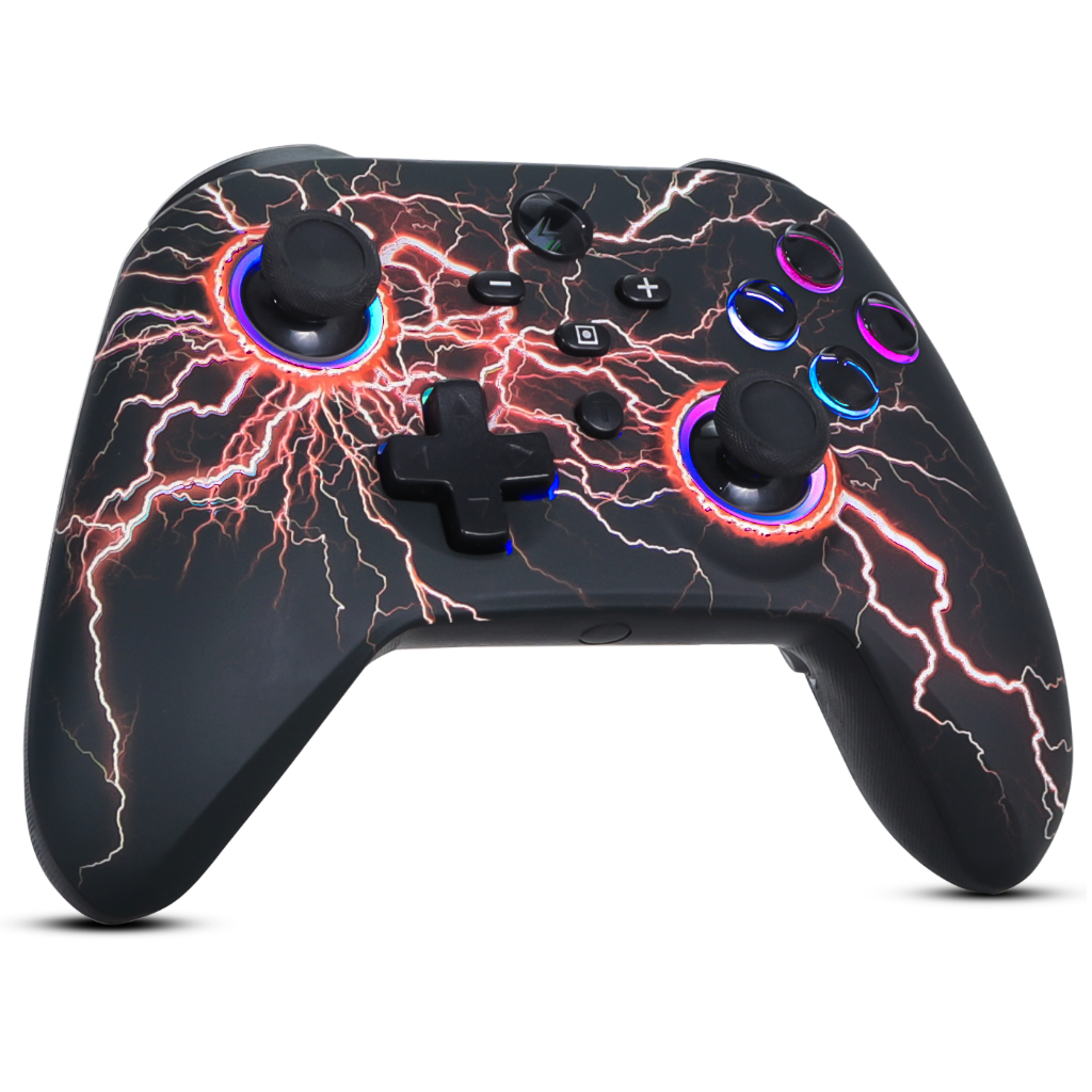 Controle Sem Fio Nintendo Switch Pro Bluetooth Efeitos Led Rgb 2 Botões Macro Joystick Video Game Analógico Vibratório Dualshock PC Computador Notebook Celular IPhone Ios Android